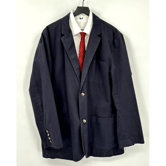 STAFFORD PREP jacket blazer sport coat 100% cotton unlined chambray blue XXL - Picture 1 of 6